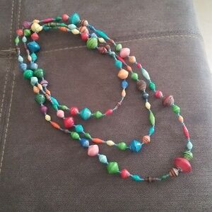 Beaded Statement Necklace By BEAD FOR LIFE 60 Plus Inches Long